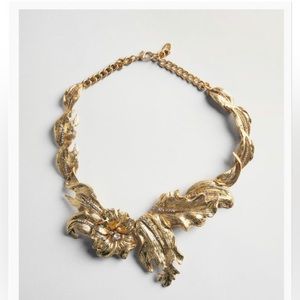 Zara gold sparkly flower necklace + earrings